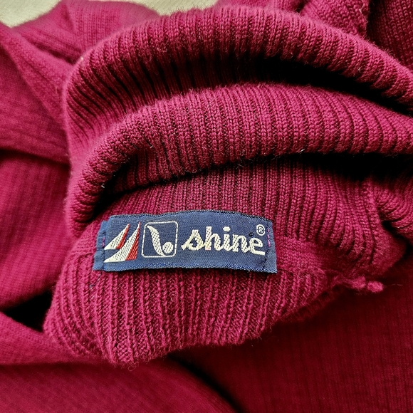 Sweater Turtlenecks Burgundy Wool Vintage Shine Company - Picture 7 of 7